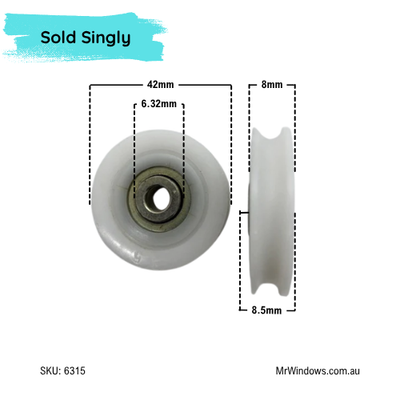 Roller only - No axle - Sold Singly