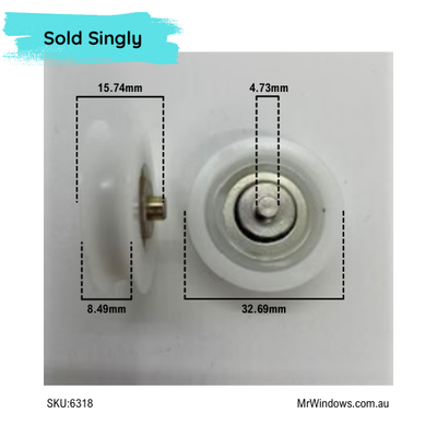 Roller ONLY - suits Robb & Brown doors SKU 6213 - Sold singly