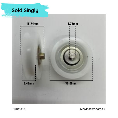 Roller ONLY - suits Robb & Brown doors SKU 6213 - Sold singly