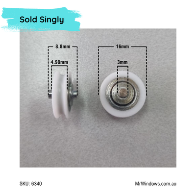 Roller Only - DR9 Short Axle - Suits Various Window Roller Carriages