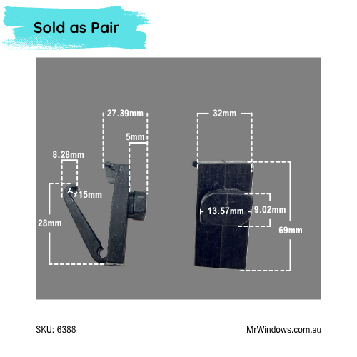 Flyscreen Door Top Tension Spring - sold as a pair