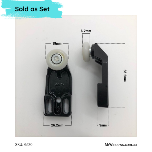 Screen Door Roller - Top Hung suits Bradnams - sold as a SET