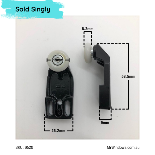 Screen Door Roller - Top Hung suits Bradnams -  Sold singly