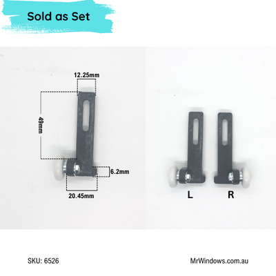 ROLLERS for sliding screen door - top hung screens - STEGBAR MK8
