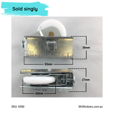 Wardrobe door rollers - suit Robemaker robes - Sold singly