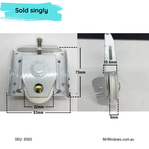 Wardrobe Roller  - Adjustable - Concave wheel - Sold singularly