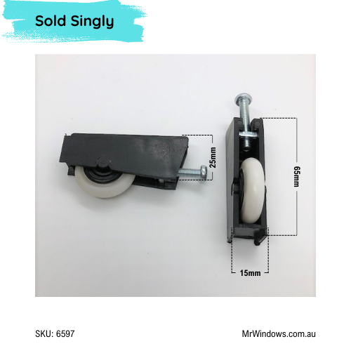 Wardrobe Sliding Door Roller - Convex wheel- Sold singly