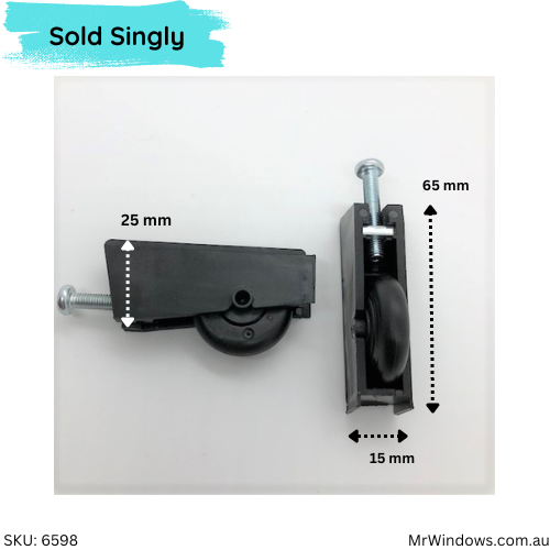 Wardrobe Roller - Convex wheel - Sold singly