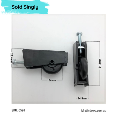 Wardrobe Roller - Convex wheel - Sold singly
