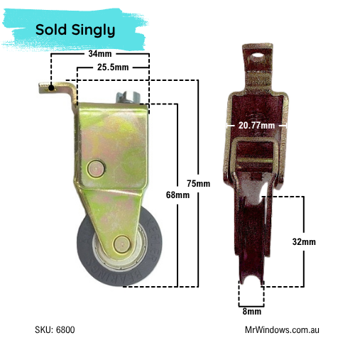 Sliding door roller - suits various brands