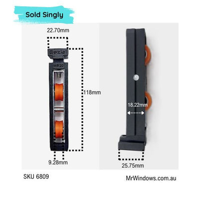 EZIAL Sliding window roller - suits double glazed window weight