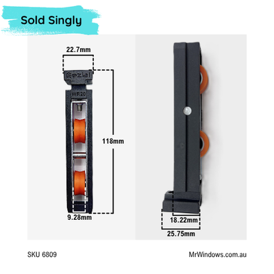 EZIAL Sliding window roller - suits double glazed window weight