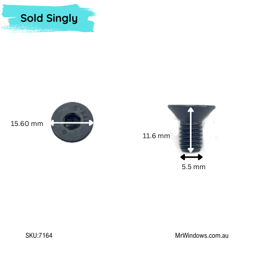 Counter sunk screw - suits 3D shower clamps