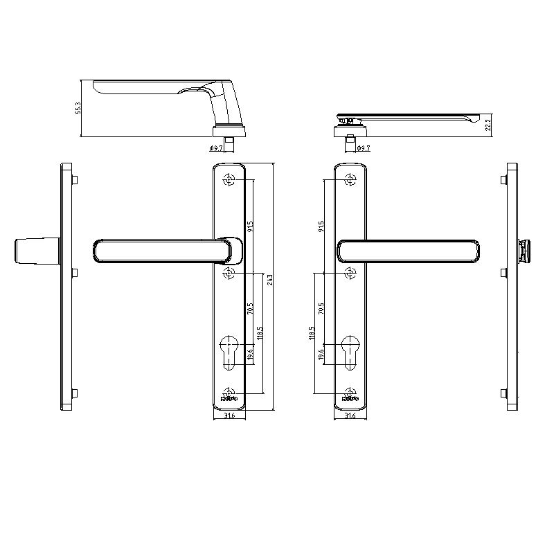 HOPO 608 Lever Handle Set - SPECIAL ORDER IN