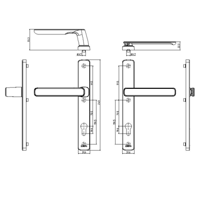 HOPO 608 Lever Handle Set - SPECIAL ORDER IN