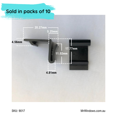 Flyscreen retaining clips - suits Capral, Trend windows - pack of 10