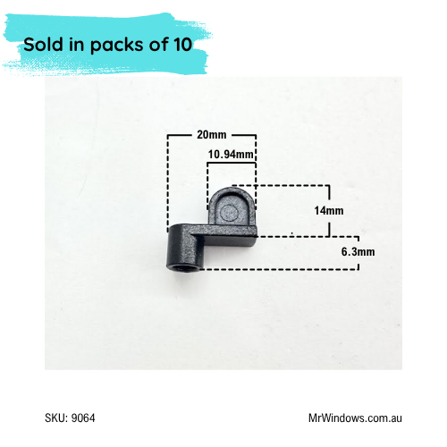 Crl Black 1/4" Diecast Window Screen Clip - sold in packs of 10
