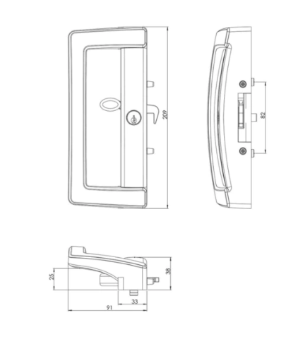 Sliding door lock - Boston DS1001A - polesium