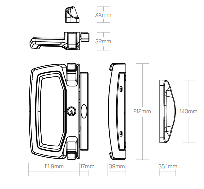 Sliding door lock - Caprice - Capral exclusive product