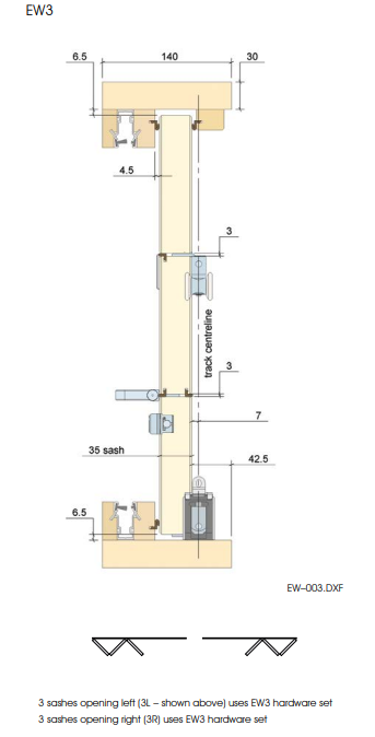 BIFOLD EWS3S window pivot set - SPECIAL ORDER not held in stock (Copy)