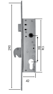 DORIC DS1265 lock and furniture - SPECIAL ORDER with black furniture