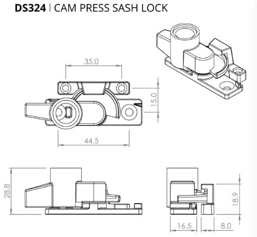 Double hung Sash Lock - keyed