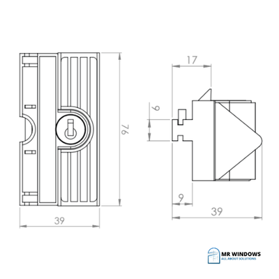 DORIC DS413 Sliding Window Keyed Latch - SPECIAL ORDER