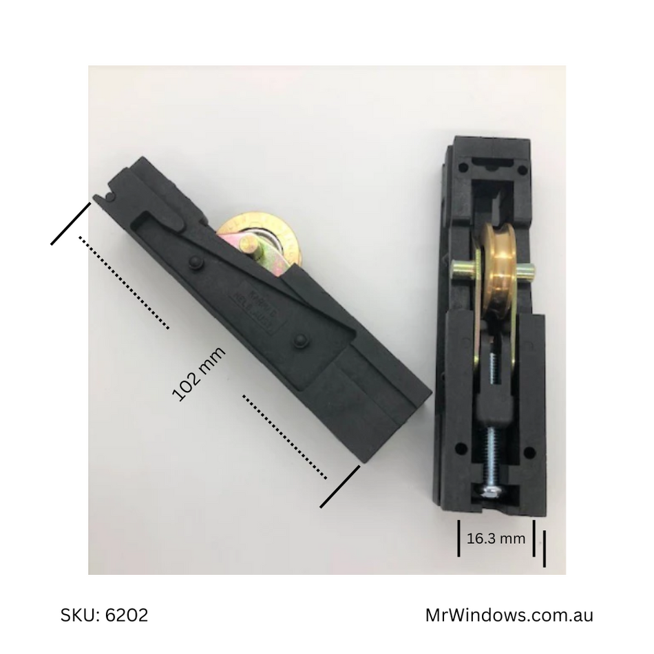 Door Carriage & Rollers Heavy Duty Brass