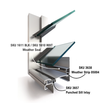 G James 130 series sliding window Punched sill inlay @ 1000 mm length