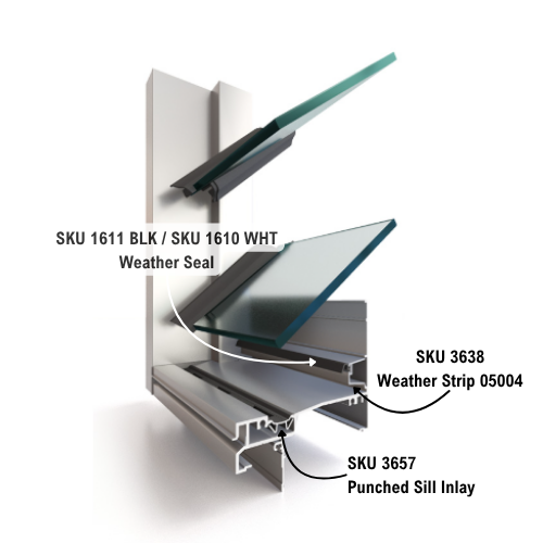 G James 130 series sliding window Punched sill inlay @ 1000 mm length