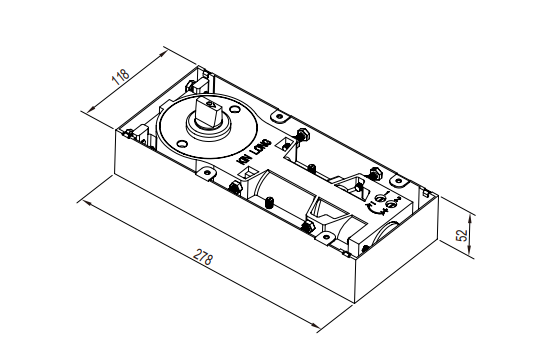 KIN LONG HD203 Hydraulic Floor Hinge – 100kg, 90° Non-Hold **SPECIAL ORDER**