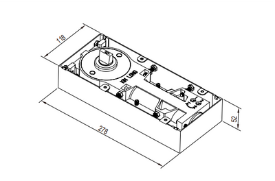 KIN LONG HD203 Hydraulic Floor Hinge – 100kg, 90° Non-Hold **SPECIAL ORDER**