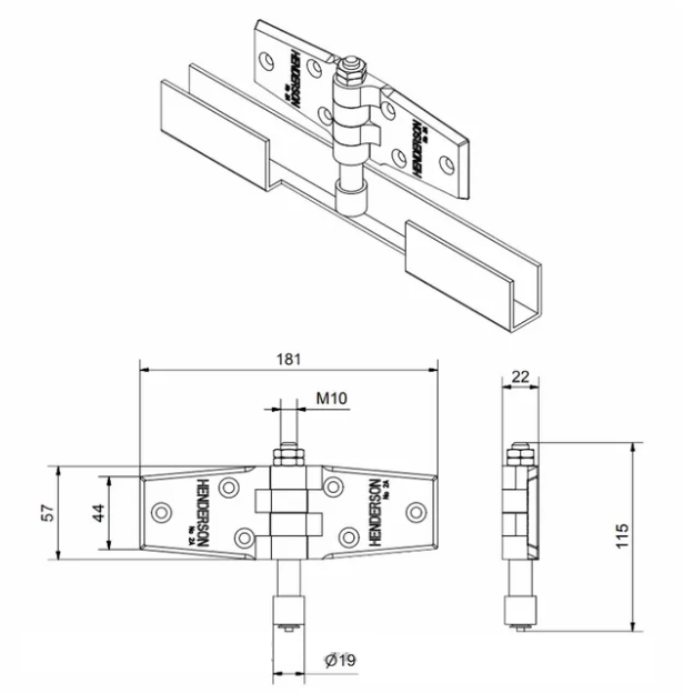 Henderson folding door hinges SPECIAL ORDER IN HARDWARE