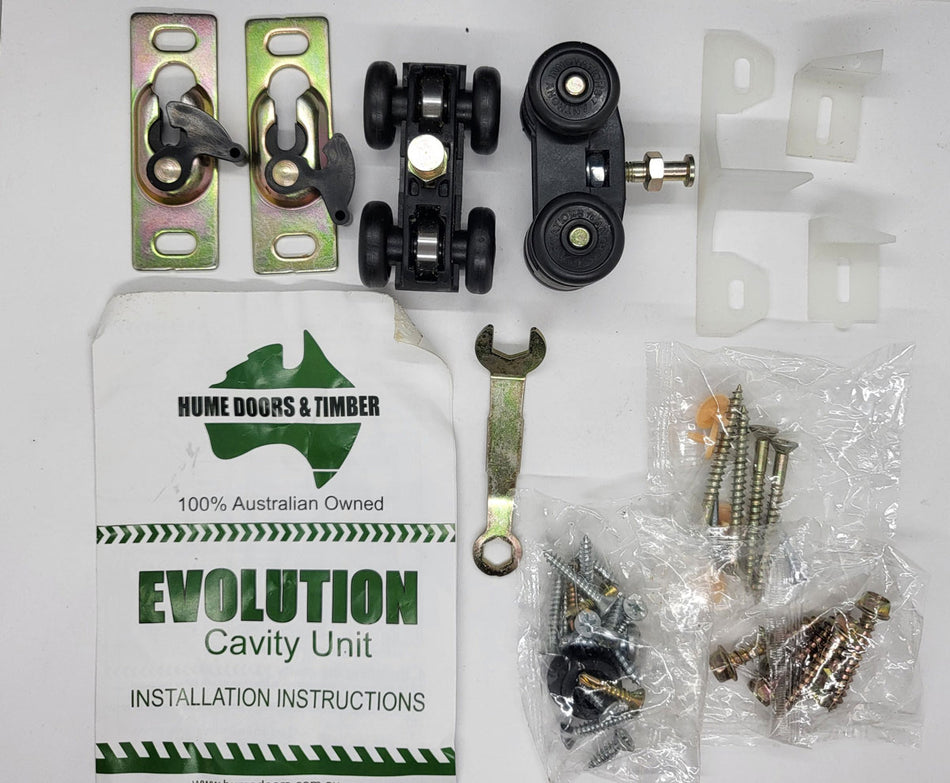 Evolution cavity door hardware by Hume - suits timber doors