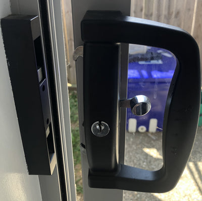 Sliding door lock suits Southern Star Doors - Silver - Black
