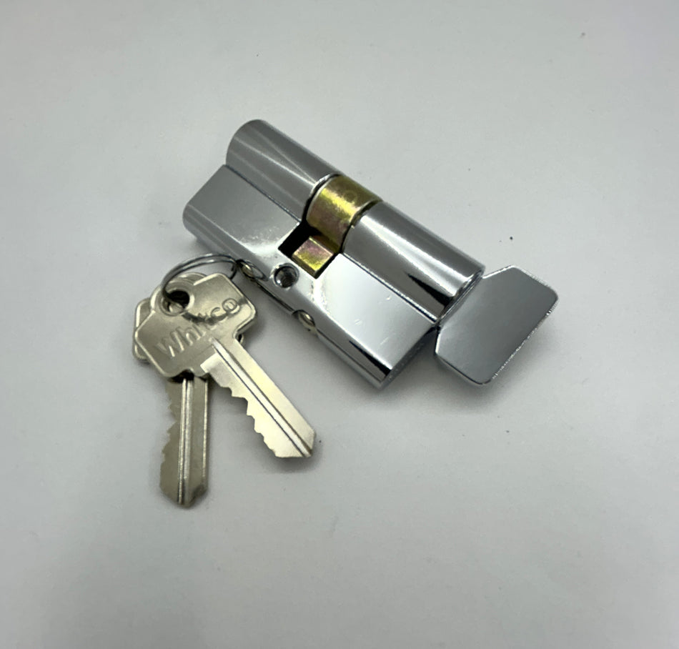 CYLINDER TURN KNOB - NON HANDED BRIGHT CHROME C4 PROFILE KD
