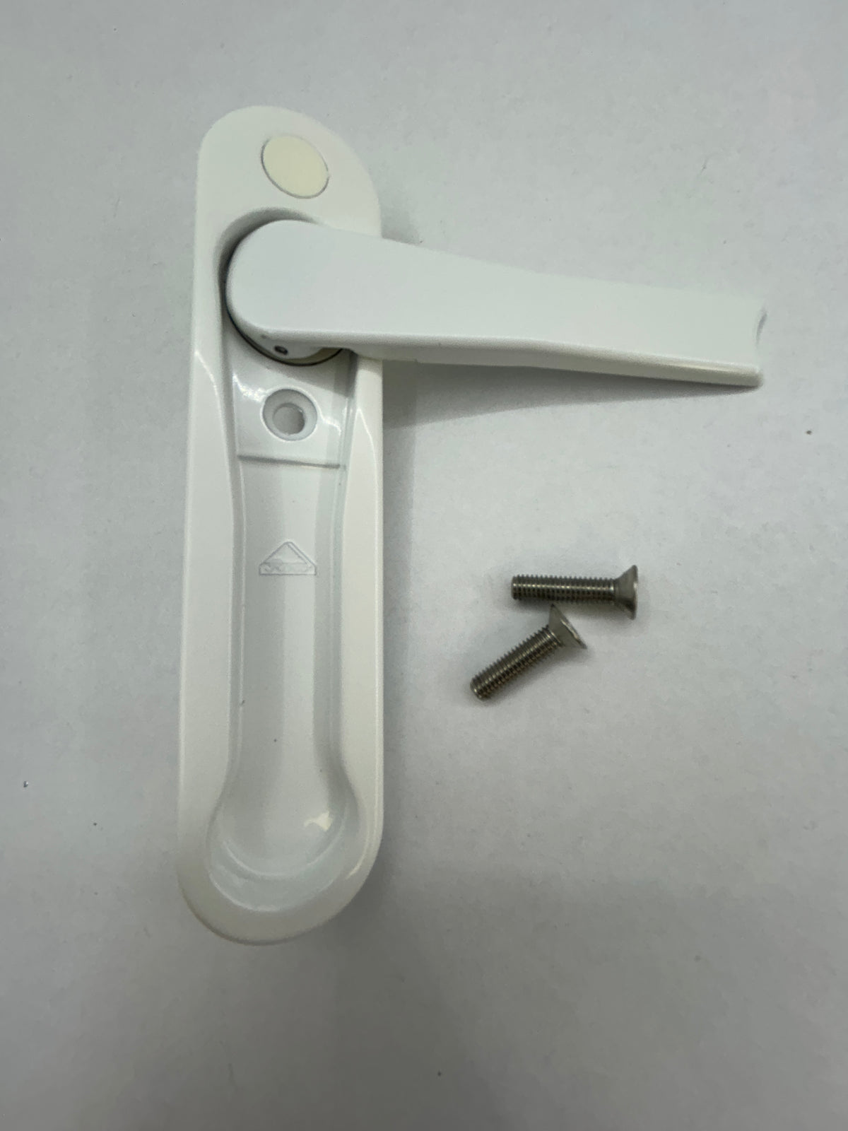 Recessed profile single sided lever handle for screens and window panels