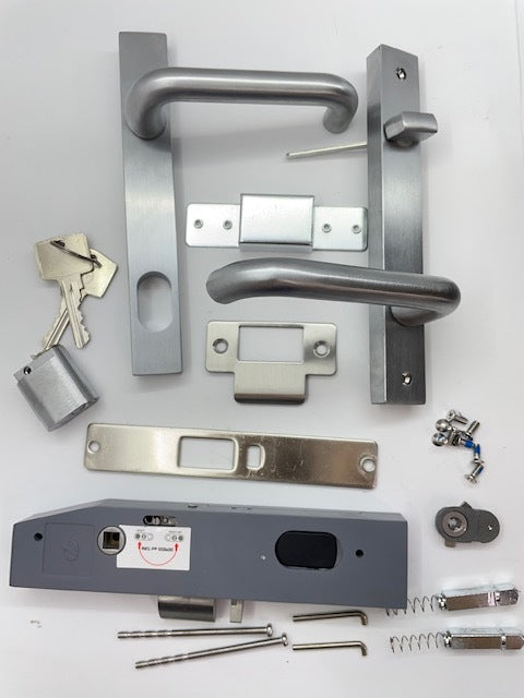 Hinged door - Mortice lock and furniture kit - 23mm backset -KIT 2