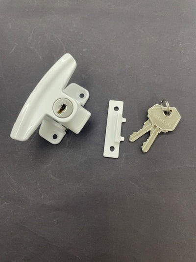 Sliding window catch - keyed - Whitco Black - keyed