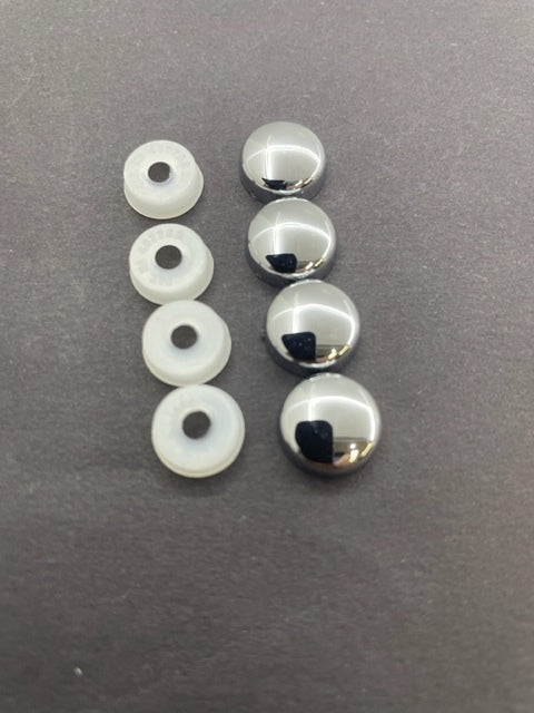 Screw Caps- Chrome - Sold in a packet of 4
