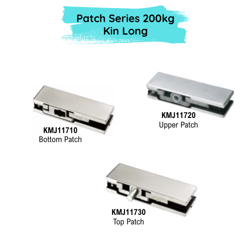 Glass Door Patch 200kg Series to suit Frameless Glass Door by Kin Long - SPECIAL ORDER