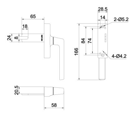 Casement handle - Kinlong multipoint window lock - SPECIAL ORDER