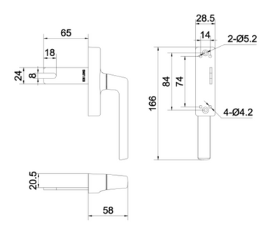 Casement handle - Kinlong multipoint window lock - SPECIAL ORDER