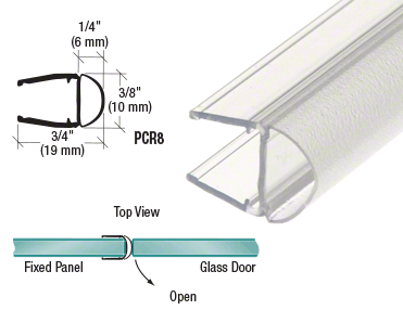 Translucent Seal Bulb Seal For 8mm glass - 2.4Mtr Length - SPECIAL ORDER