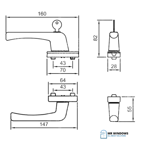 KIN LONG Hinged & French Door Lever Handles (Furniture ONLY) - SPECIAL ORDER