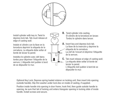 Sliding Patio Door latch - Flush Handle Hook style D handle