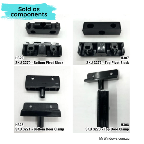 Regency shower pivot Parts - Sold in components- Black
