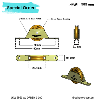 Sliding door roller - used for timber doors - sold singly