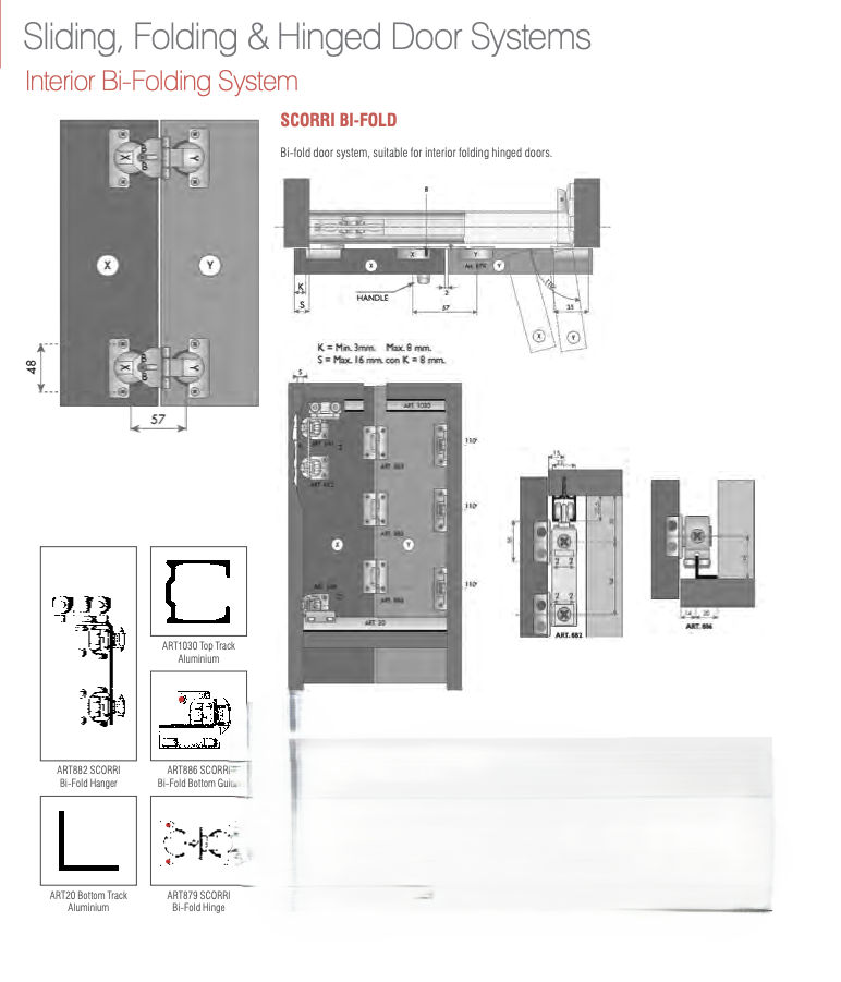 Cabinet bifold hinge - brand SCORRI - SPECIAL ORDER PRODUCT