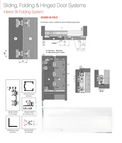 Cabinet bifold hinge - brand SCORRI - SPECIAL ORDER PRODUCT